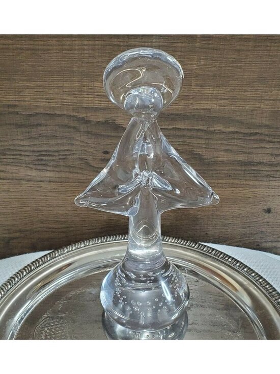 None Other - Handblown Art Glass Angel Figurine Bubble glass 9"Vintage Decorative Christmas